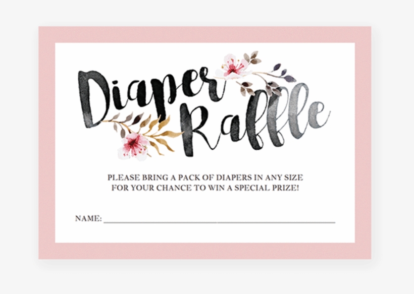 Printable Pink And Black Diaper Raffle Tickets By Littlesizzle - Diaper Raffle Ticket Printable, transparent png #99547