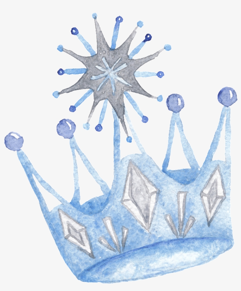 This Graphics Is Blue Hand Drawn Crown Cartoon Snow - Frozen, transparent png #99548