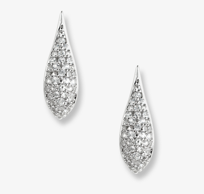 Nicole Barr Designs Sterling Silver Teardrop Earrings-white - Earrings, transparent png #99658