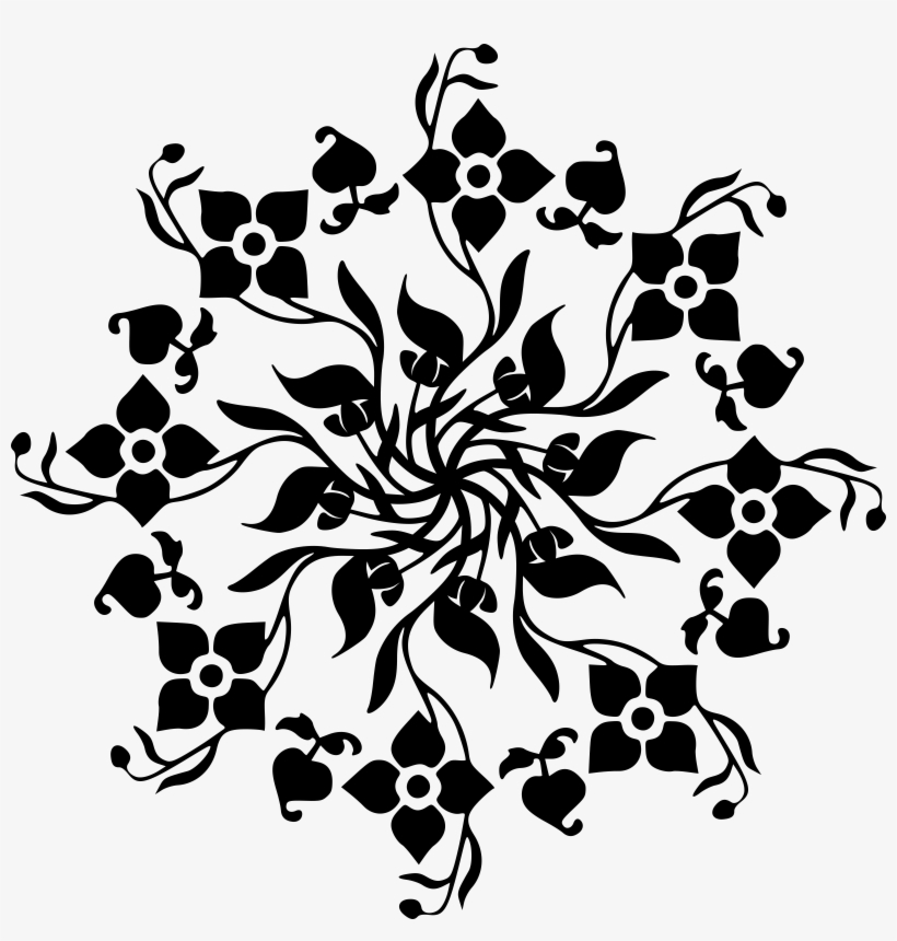 Black And White Snowflake Schema Crystallization Ice - Copo De Nieve Blanco Y Negro, transparent png #99969