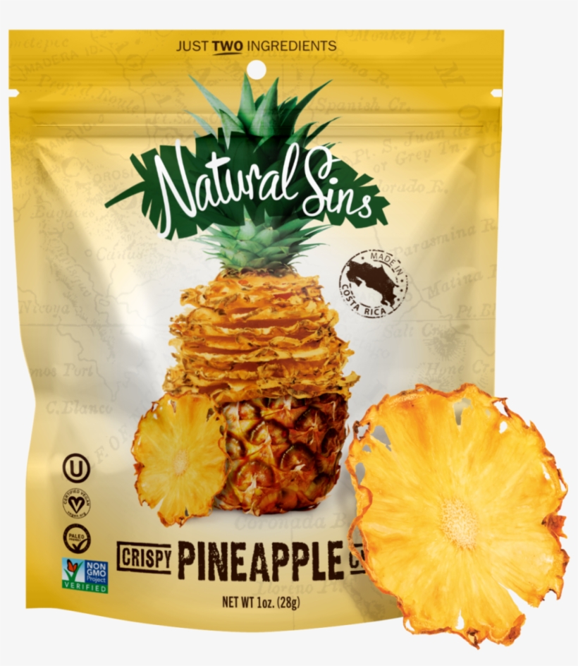 Crispy Pineapple Chips - Natural Sins - Crispy Pineapple Chips - 1 Oz., transparent png #901109