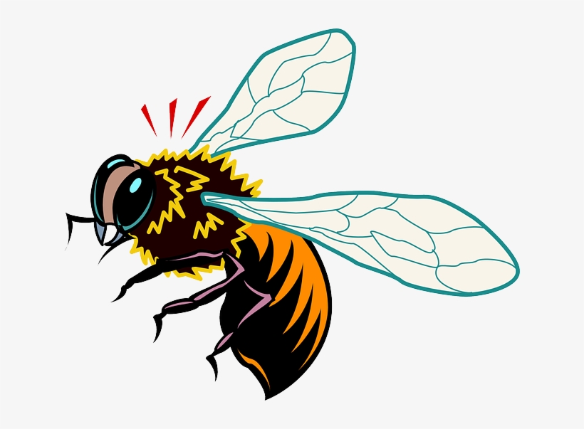 Stylized, Bee, Style, Wings, Art, Startled, Insect - African Honey Bee Clipart, transparent png #901388