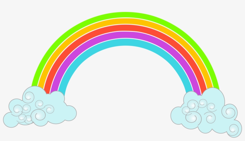 Rainbow With Clouds - Cartoon Rainbow Png, transparent png #901566