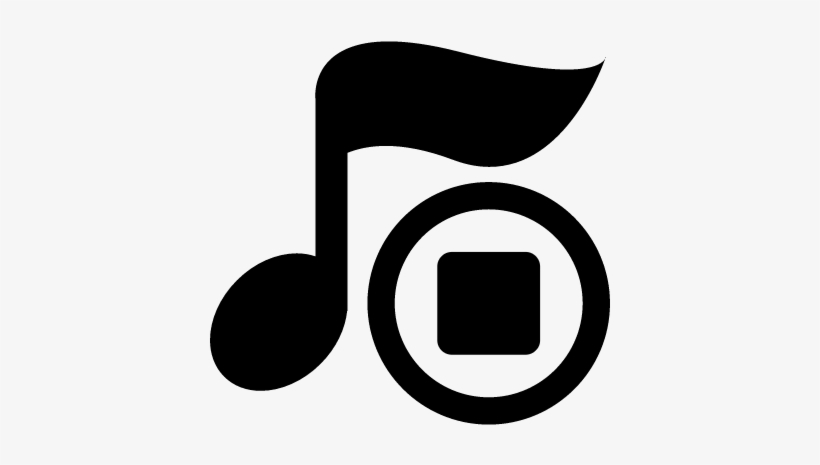 Music Note Symbol With Stop Button Vector - Logo Of Music Player, transparent png #902977