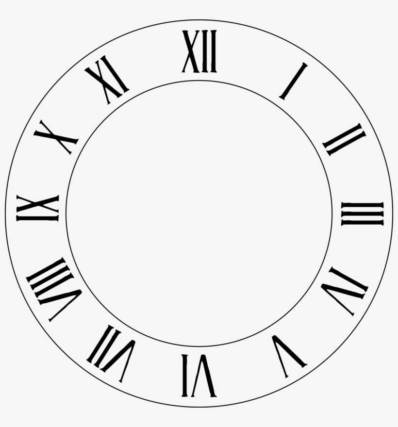 Facebook Clipart Black Ring - Roman Numeral Clock Face Png, transparent png #903063