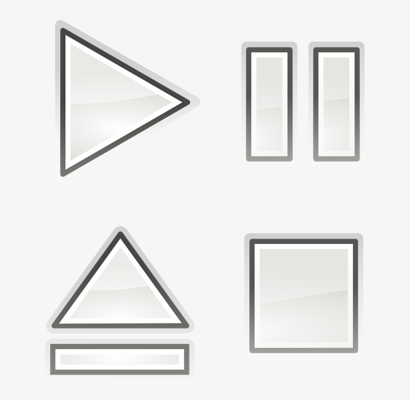 Pause Button Clipart Audio Play - Icon Play Pause Stop White, transparent png #903225