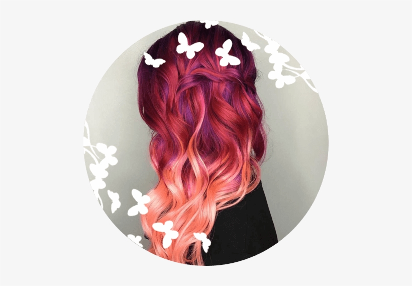 Coloring Hair - Purple Red Blonde Ombre, transparent png #903444