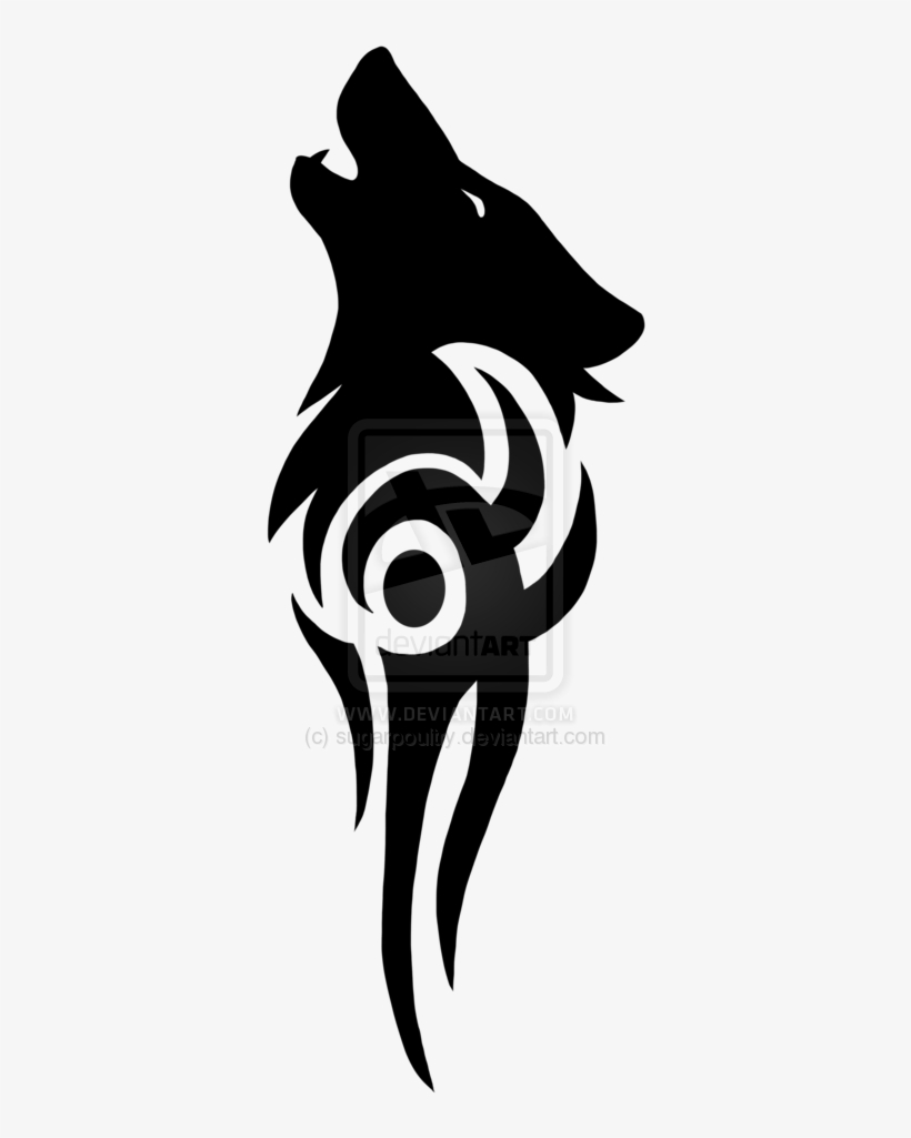 Black Wolf Tattoos Png Png Images - Simple Tribal Wolf Designs, transparent png #903799