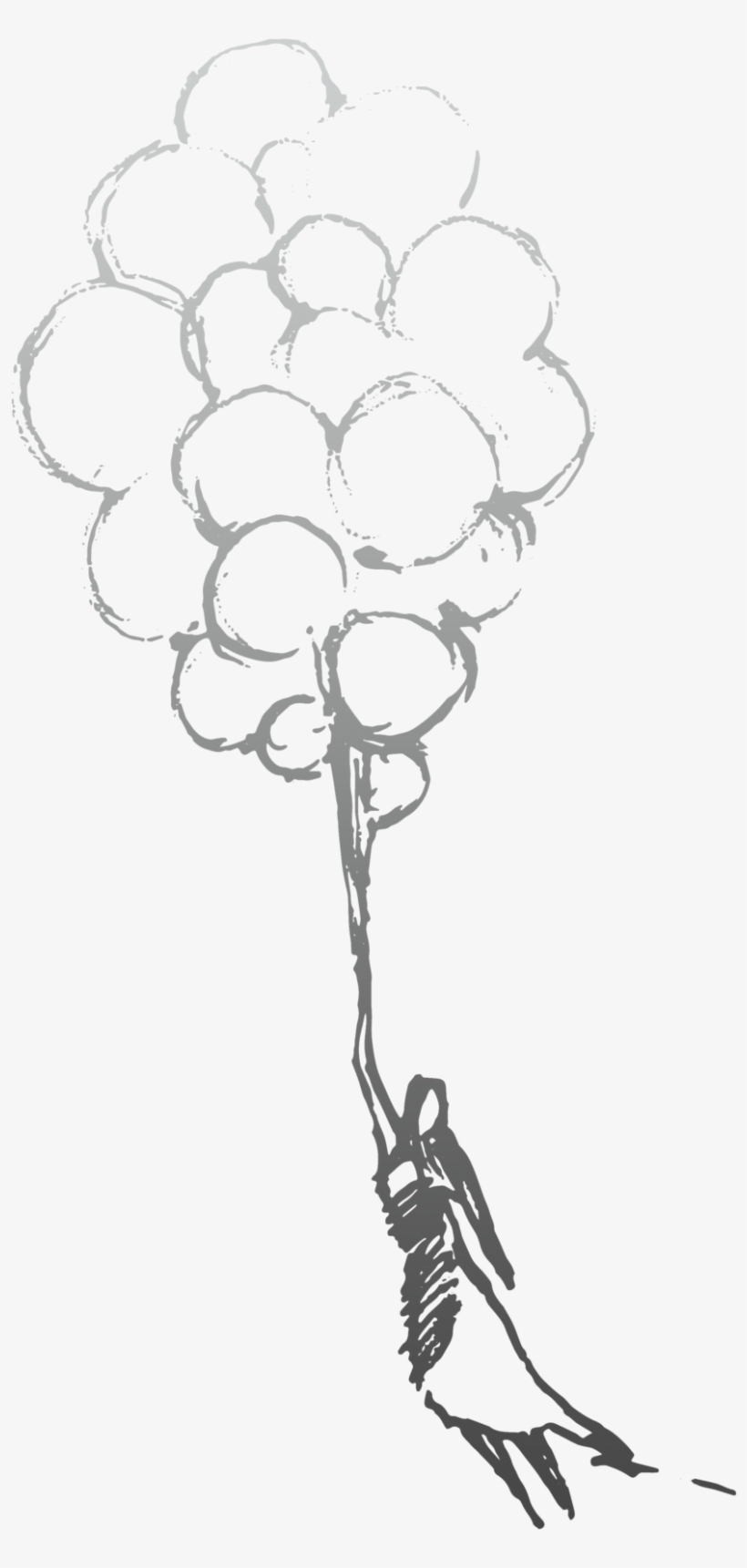 Gradient Girl With Baloons - Drawing Of Girl Holding Balloon, transparent png #904648