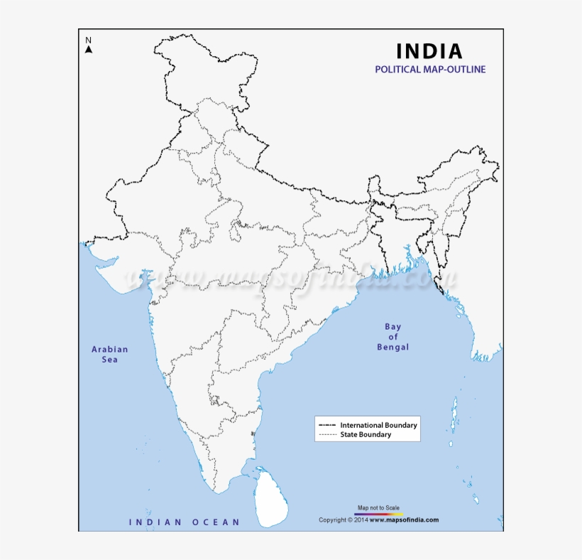 India Political Map Outline, transparent png #905298