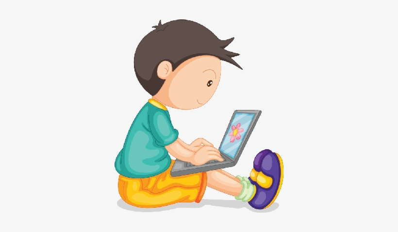 Laptop Clipart Boy - Boy With Laptop Clipart, transparent png #905481