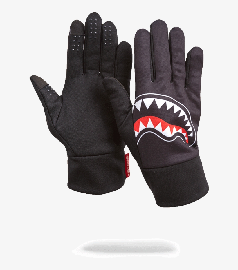 Black Shark Mouth Gloves Png Shark Leather Gloves - Glove, transparent png #906526