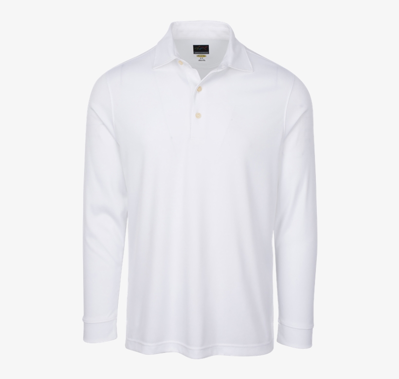White - Long Sleeve Polo Shirt Png, transparent png #906556
