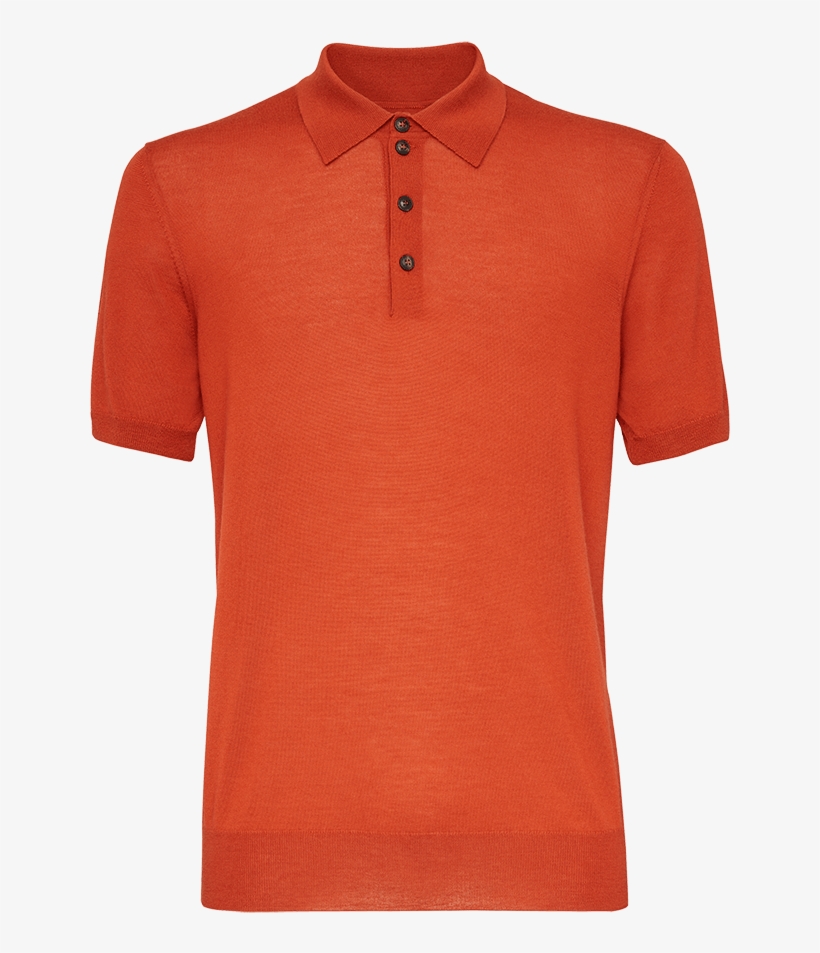 Short Sleeved Polo In Cashmere - Tricouri Png, transparent png #907244