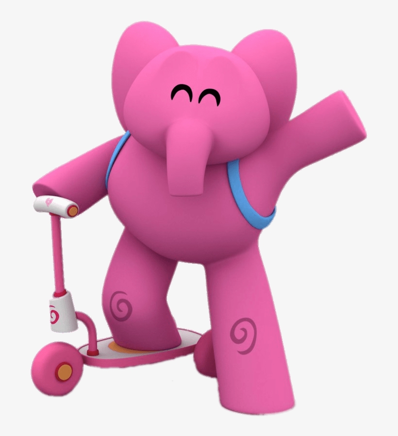 Elly Riding Scooter Png - Pocoyo Png, transparent png #907271