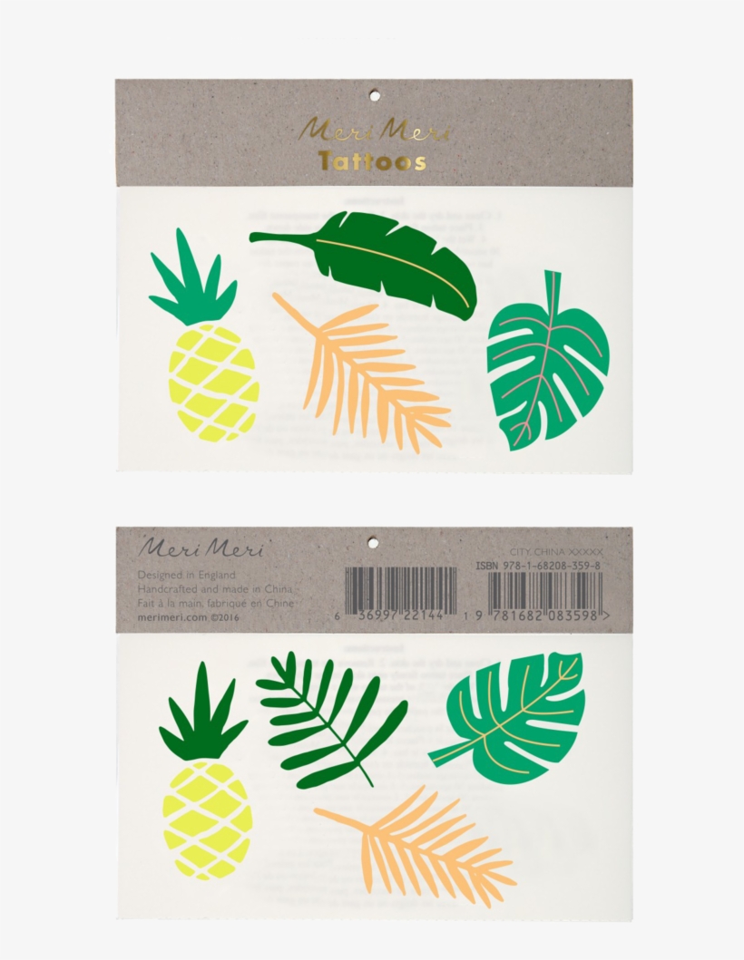 Tropical Leaves Tattoos - Tatouage Ephemere Tropicaux, transparent png #907292