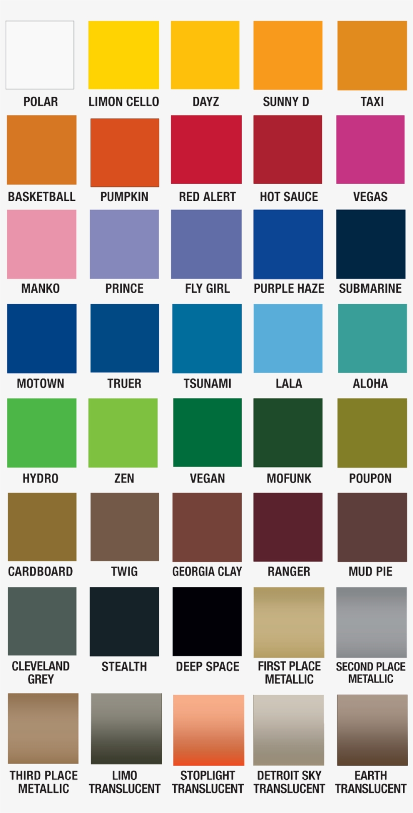 Rustoleum Spray Colors Chart
