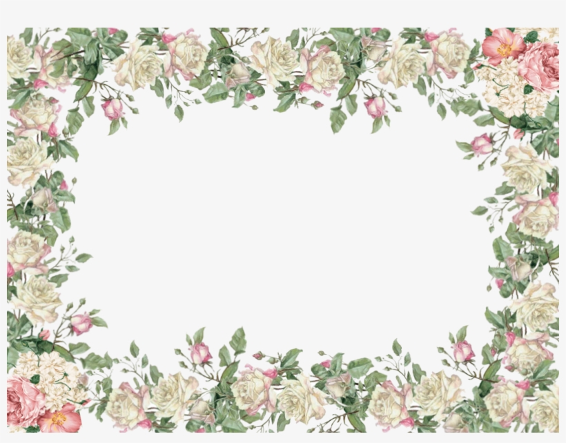 White Flower Frame Png Transparent Image - Transparent Floral Frame Png, transparent png #908226