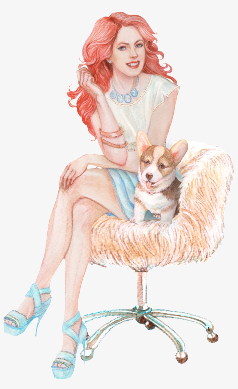Oil Painting Female Pet Cartoon Transparent - Red Hair, transparent png #908312