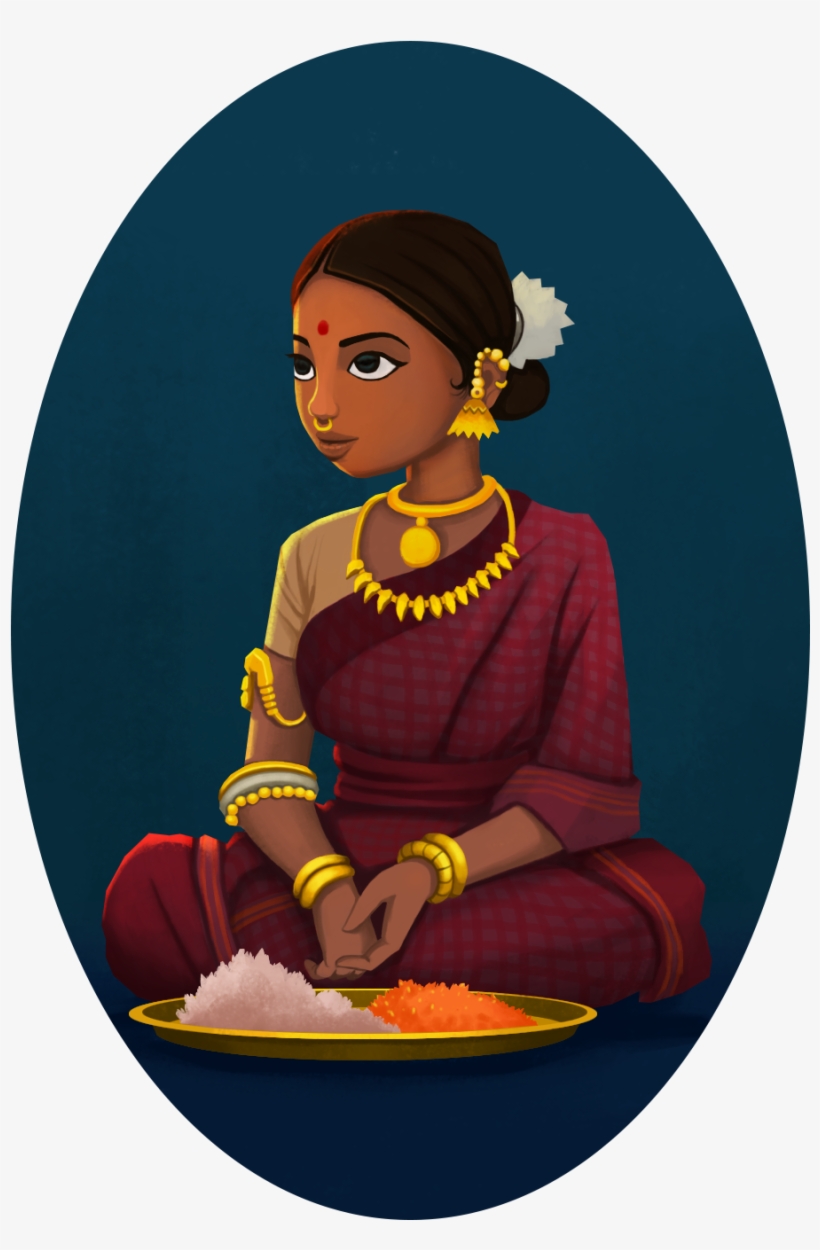 Indian Selling Flowers Character Design My Work - Indian Girl Character Design, transparent png #908365