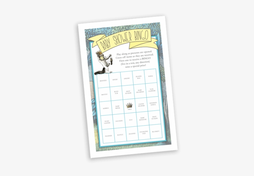 Where The Wild Things Are Baby Shower Bingo Printable - Max Where The Wild Things, transparent png #908368