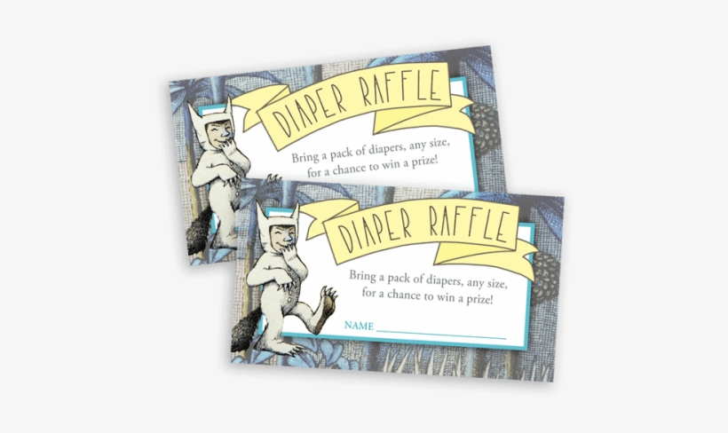 Where The Wild Things Are Baby Shower Diaper Raffle - Wild Max Round Gift Stickers, transparent png #908430