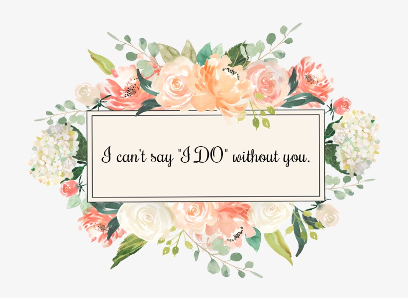 Bridal Floral Frame - Watercolor Foliage Png Transparent, transparent png #908608