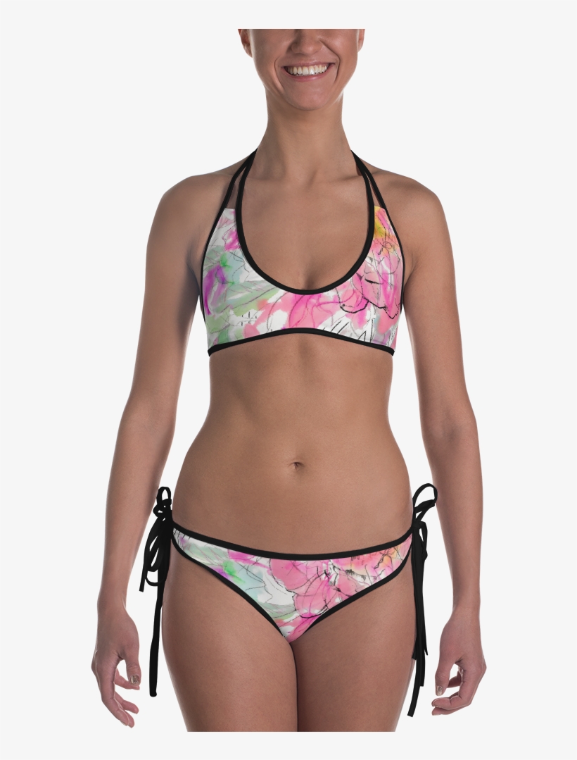 Watercolor Flower Rhombus Bikini - St Lucia Flag Bikini, transparent png #908670