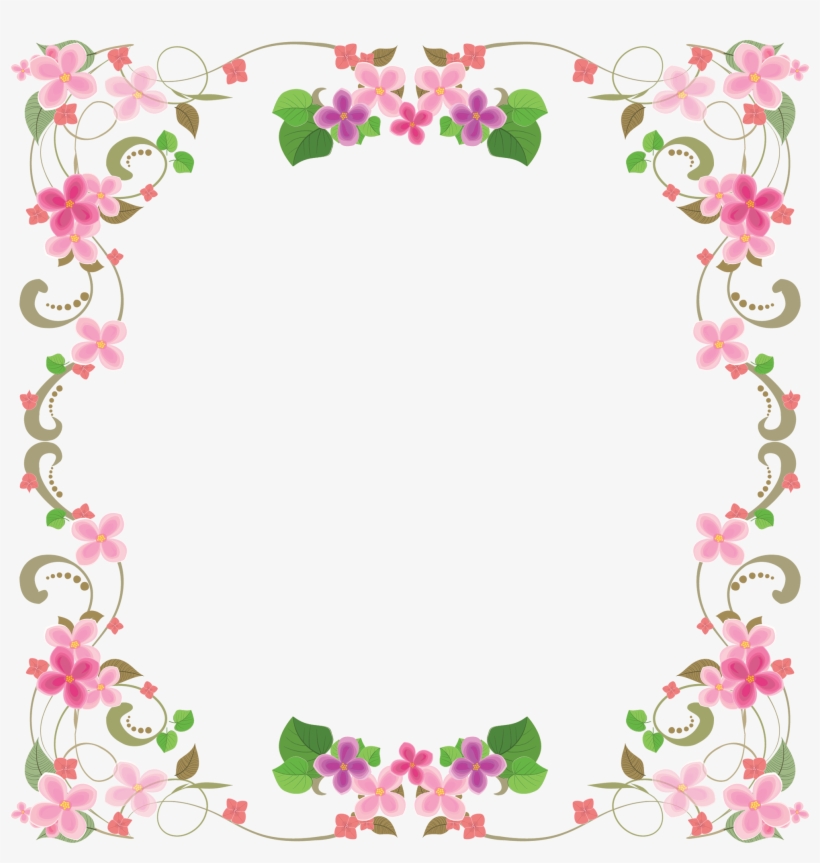 Square Pink Flower Frame - Animais Vida Imóvel Moda Formas Vintage Fantasia Lazer, transparent png #908864