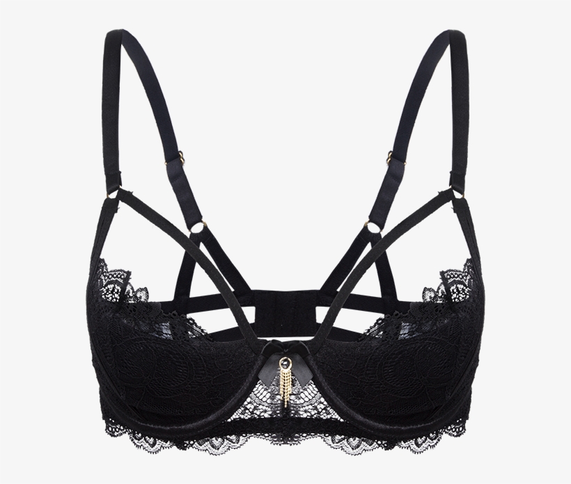 Ladies French Style Fancy Lace Halter Bra Thin Padded - Brassiere, transparent png #908954