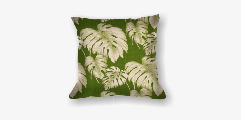 007 Palm Leaves On Green - Cushion, transparent png #909085