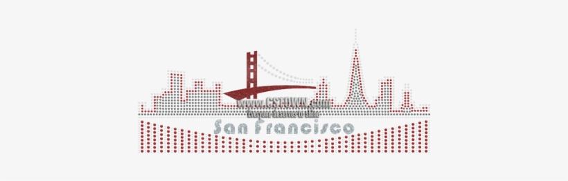 City Silhouette San Francisco Bling Iron On Transfer - Iron-on, transparent png #909568