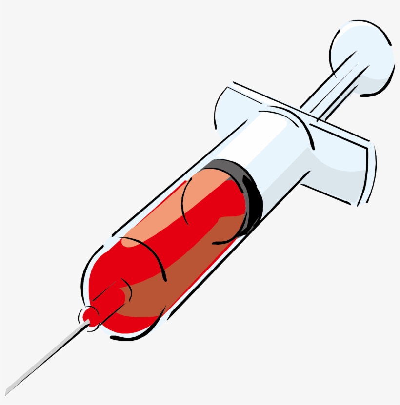 Clip Art Cartoon Syringe Clipart - Arterial Blood Gas Clip Art, transparent png #909612