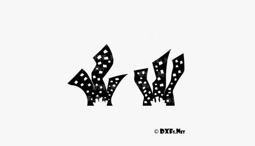 Modern City Landscape Silhouette Designs For Cnc Cutting - Autocad Dxf, transparent png #909958