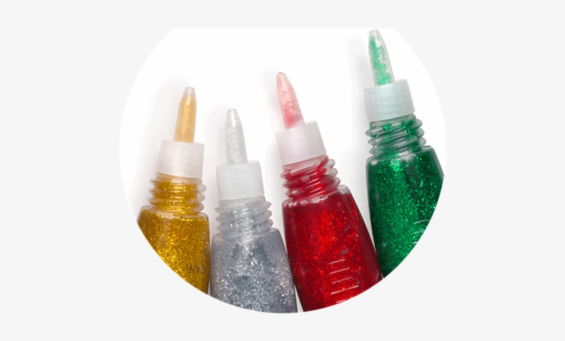 Tubes Of Glitter Glue On A White Background - Glitter Tube, transparent png #9001174