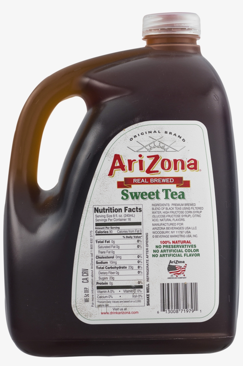 Arizona Real Brewed Sweet Tea Nutrition Facts, transparent png #9001356