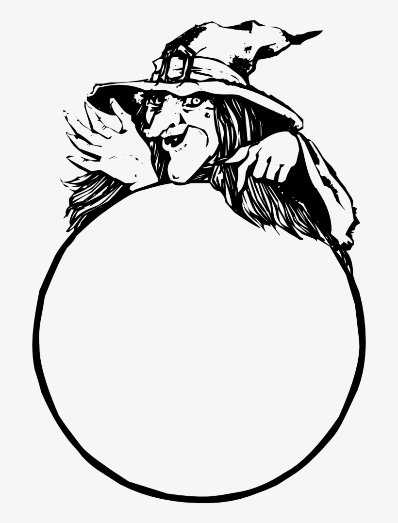 Onlinelabels Clip Art - Witch With A Crystal Ball, transparent png #9002826
