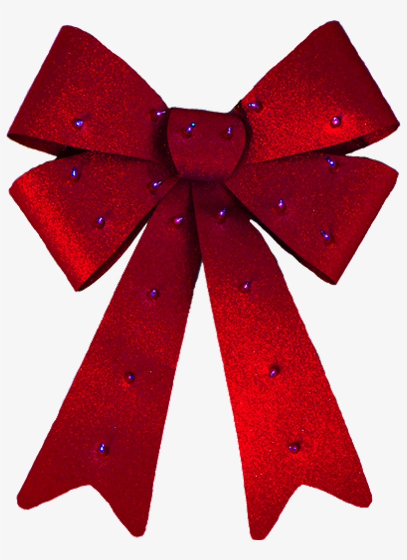 Red Bow - Green Christmas Bow, transparent png #9003473
