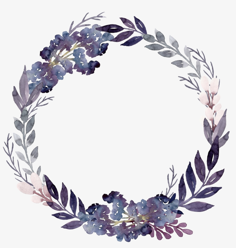 Flower Leaf Garland Purple Wreath Foliage Flowers Clipart - Венок Цветы Пнг, transparent png #9003477