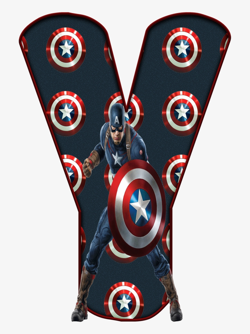 ✿‿de Alfabeto Decorativo Captain America Birthday, - Alfabeto Decorativo Avengers, transparent png #9006362