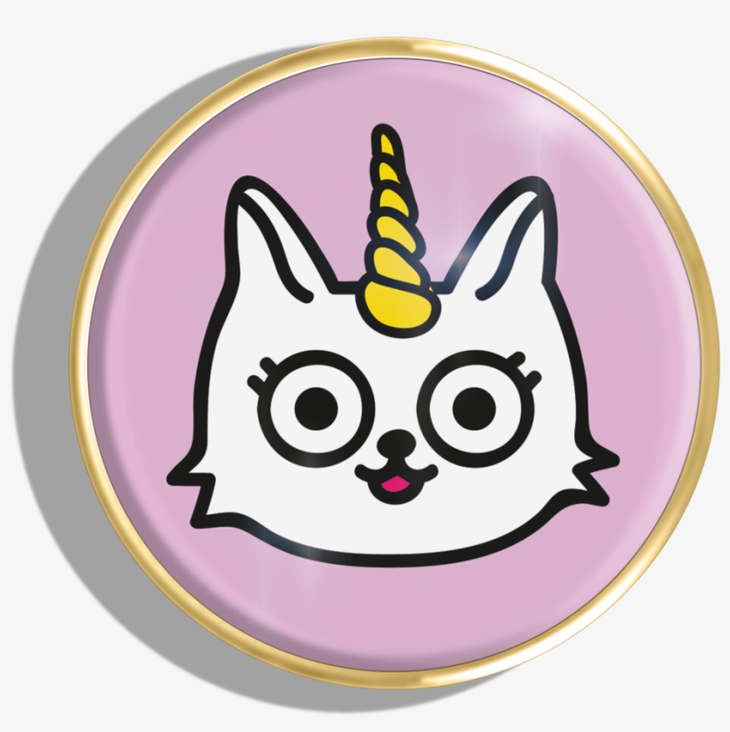 Unicorn Cat - Gold - Cartoon, transparent png #9007933