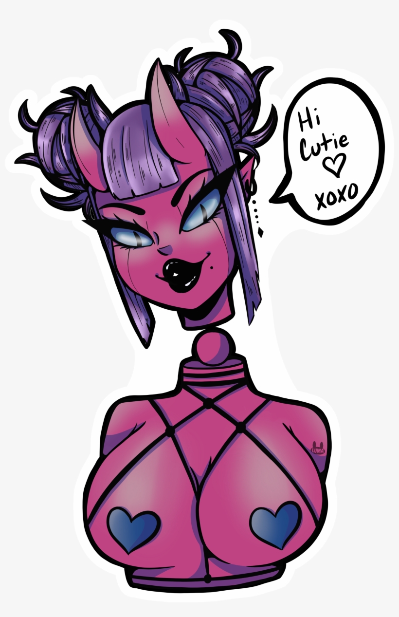 Demon Girl Sticker - Cartoon, transparent png #9009144
