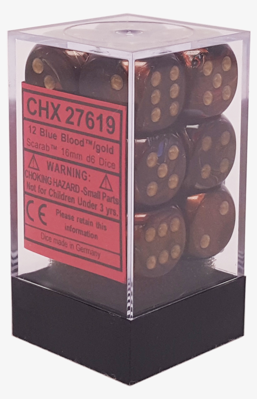 Scarab Blue Blood With Gold 16mm D6 - Chocolate Bar, transparent png #9009790