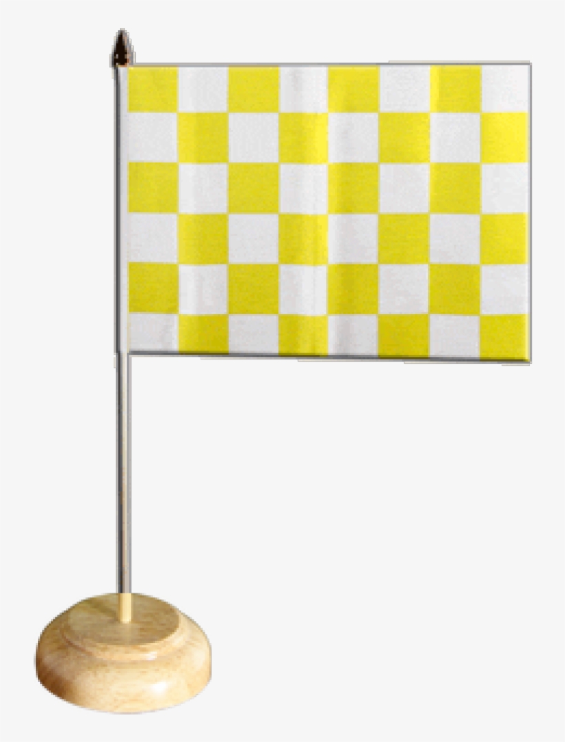 Checkered Yellow-white Table Flag - Flag, transparent png #9010077