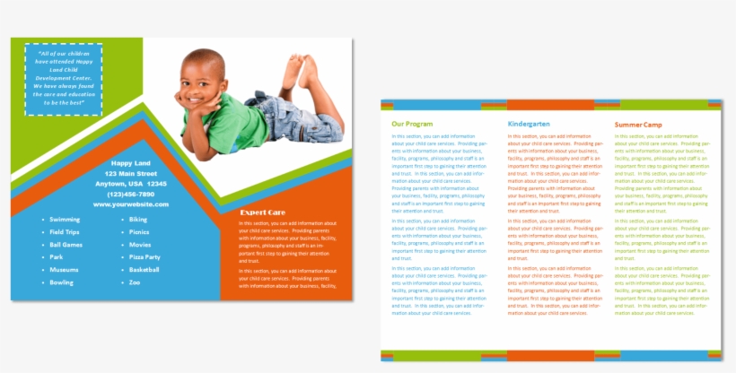 Daycare Brochures Rome Fontanacountryinn Com - Child Care Brochure, transparent png #9011106