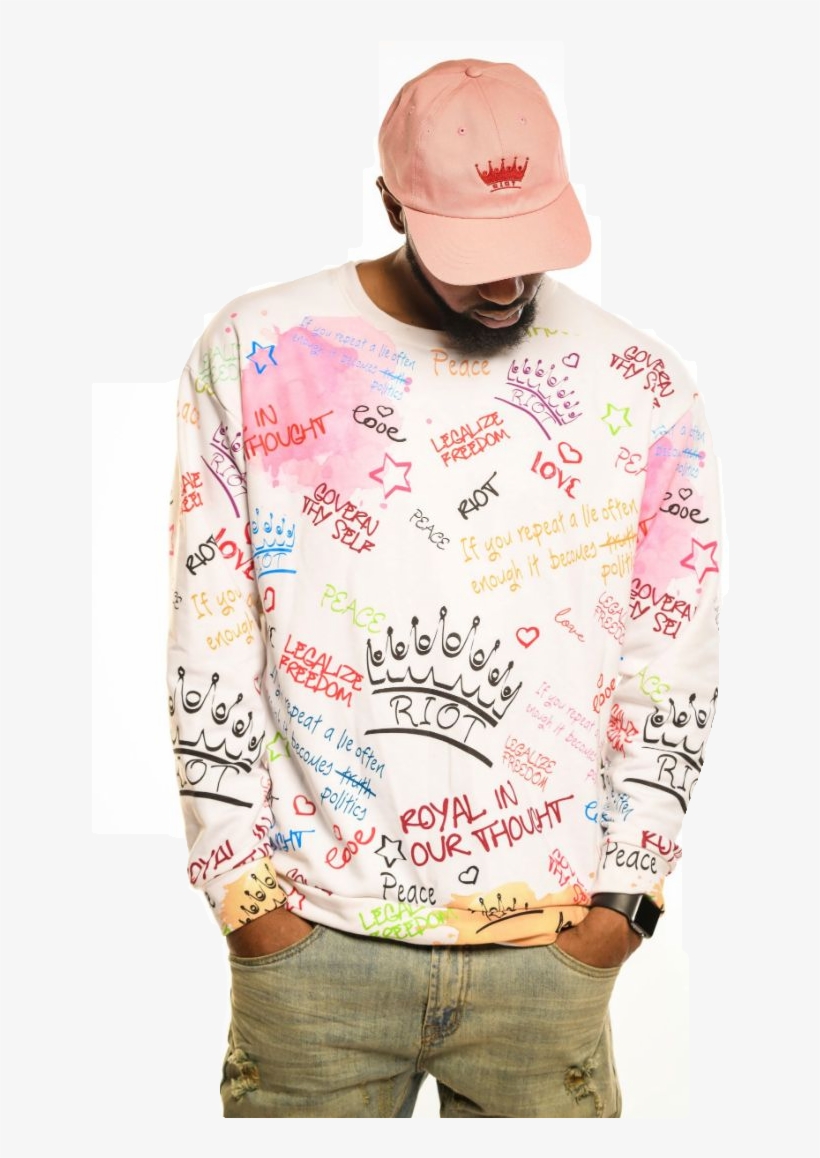 "riot Graffiti" Sweatshirt - Long-sleeved T-shirt, transparent png #9012395