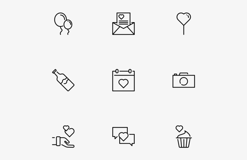 Valentines - Line Art, transparent png #9012647