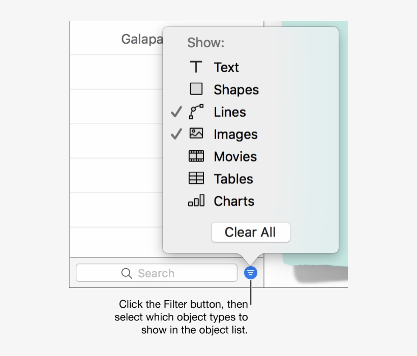 The Filter Pop-up Menu Open, With A List Of The Types - List, transparent png #9012882