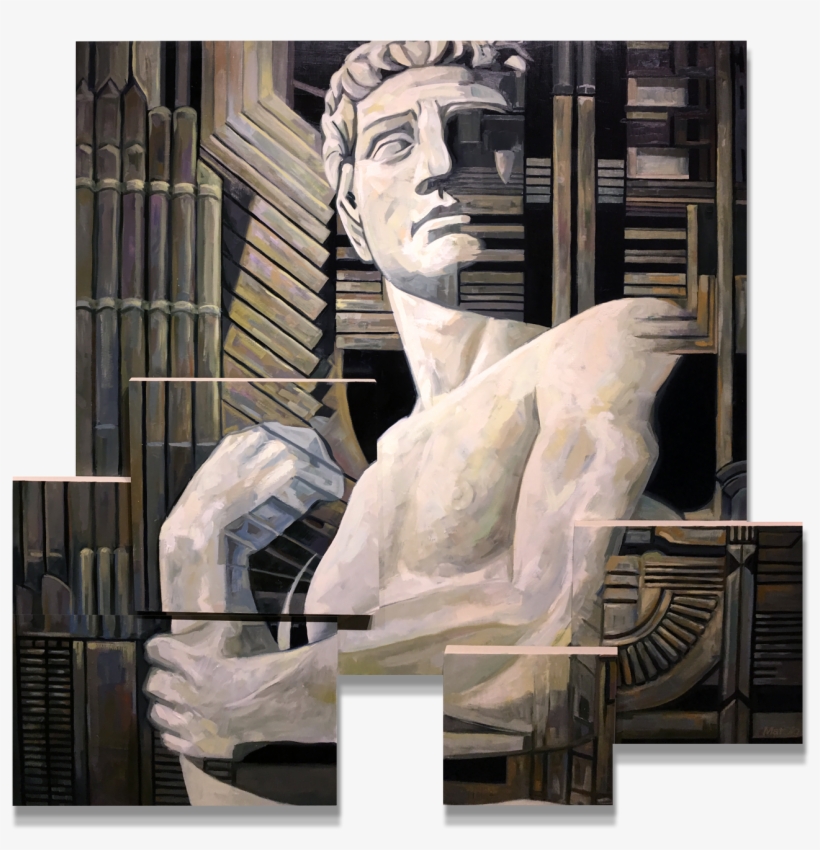 These Paintings Use Altered Original Art Deco Designs - Statue, transparent png #9013161