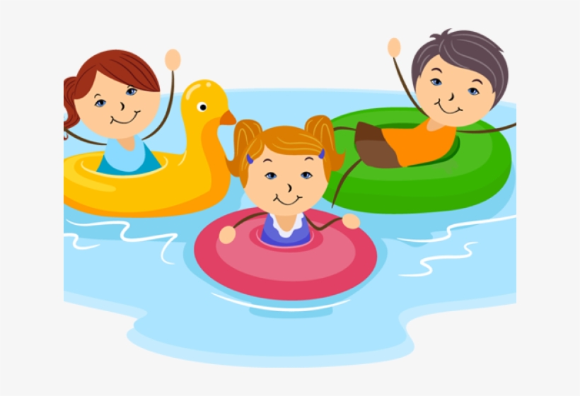 Banner Kid Swimming Clipart - Children Swimming Clipart, transparent png #9013745